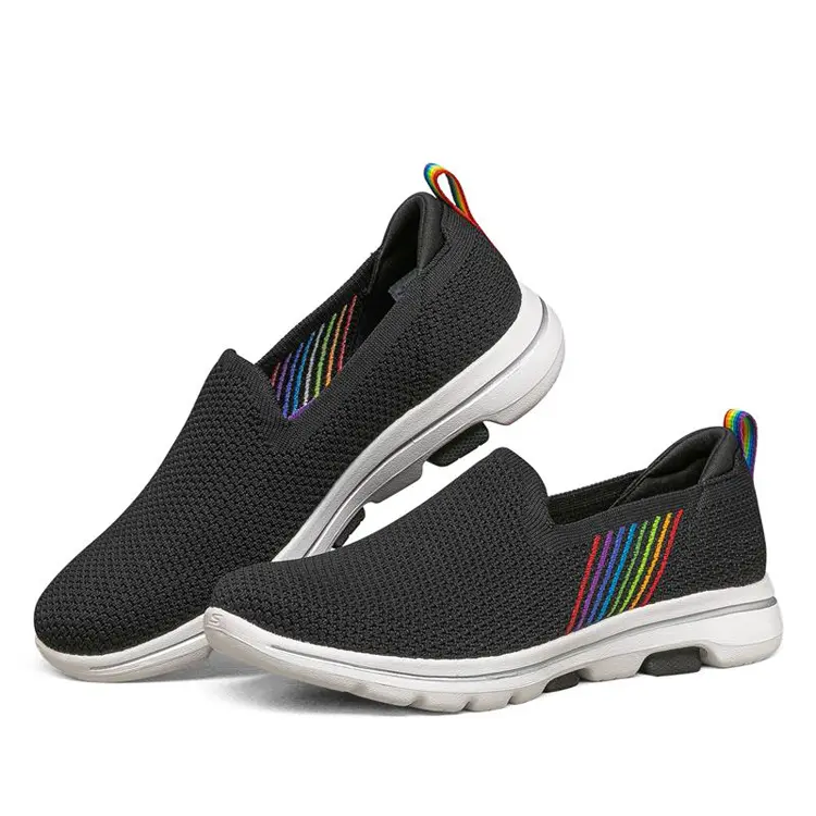 Fujian OEM Brand Simple Styles Cozy Breathable Outdoor Walking Women Mens Shoes Loafers Casual